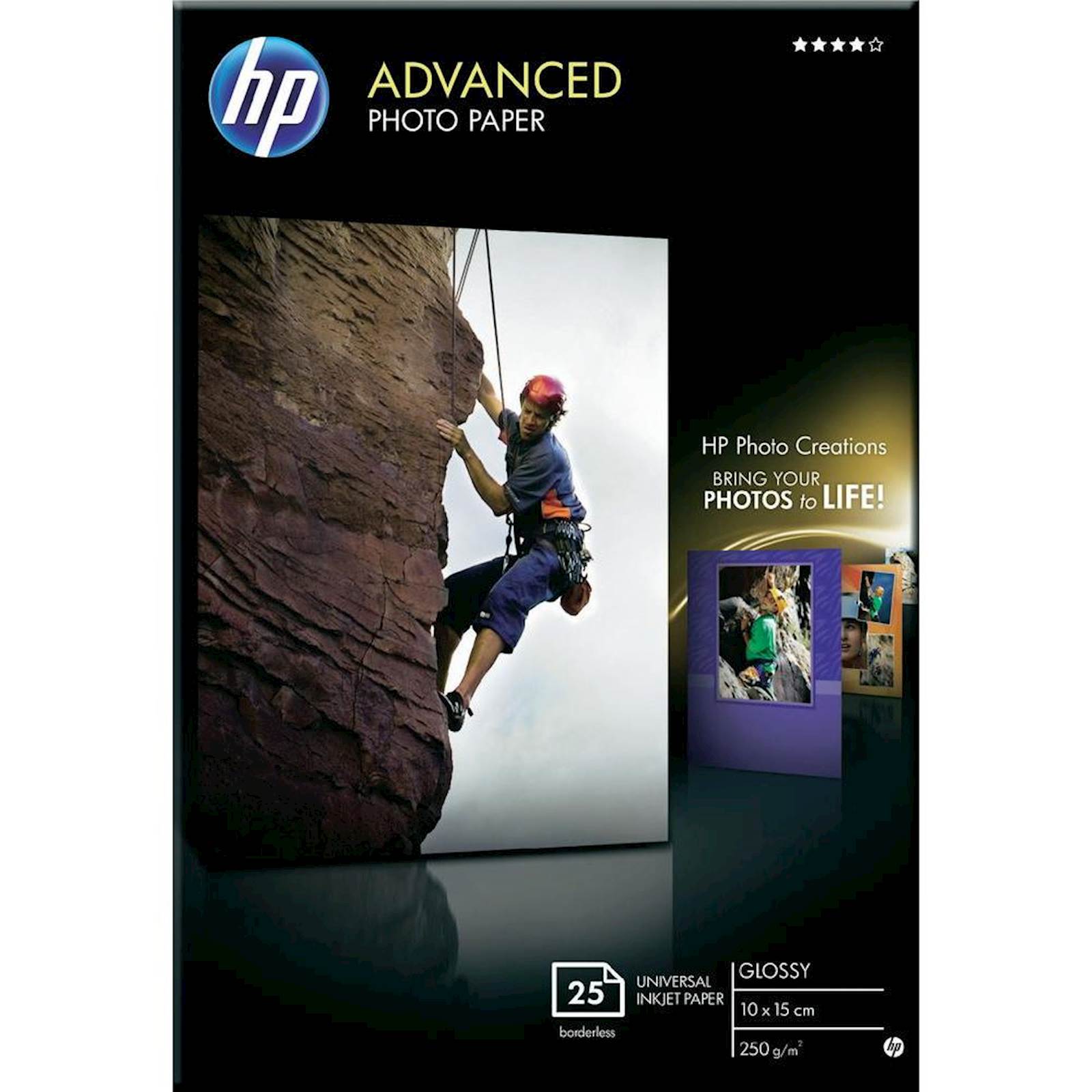 076066 PAPIR HP ADVANCED GLOSSY PHOTO 10x15, 25 LISTOV, 250g/m2 - slika 1