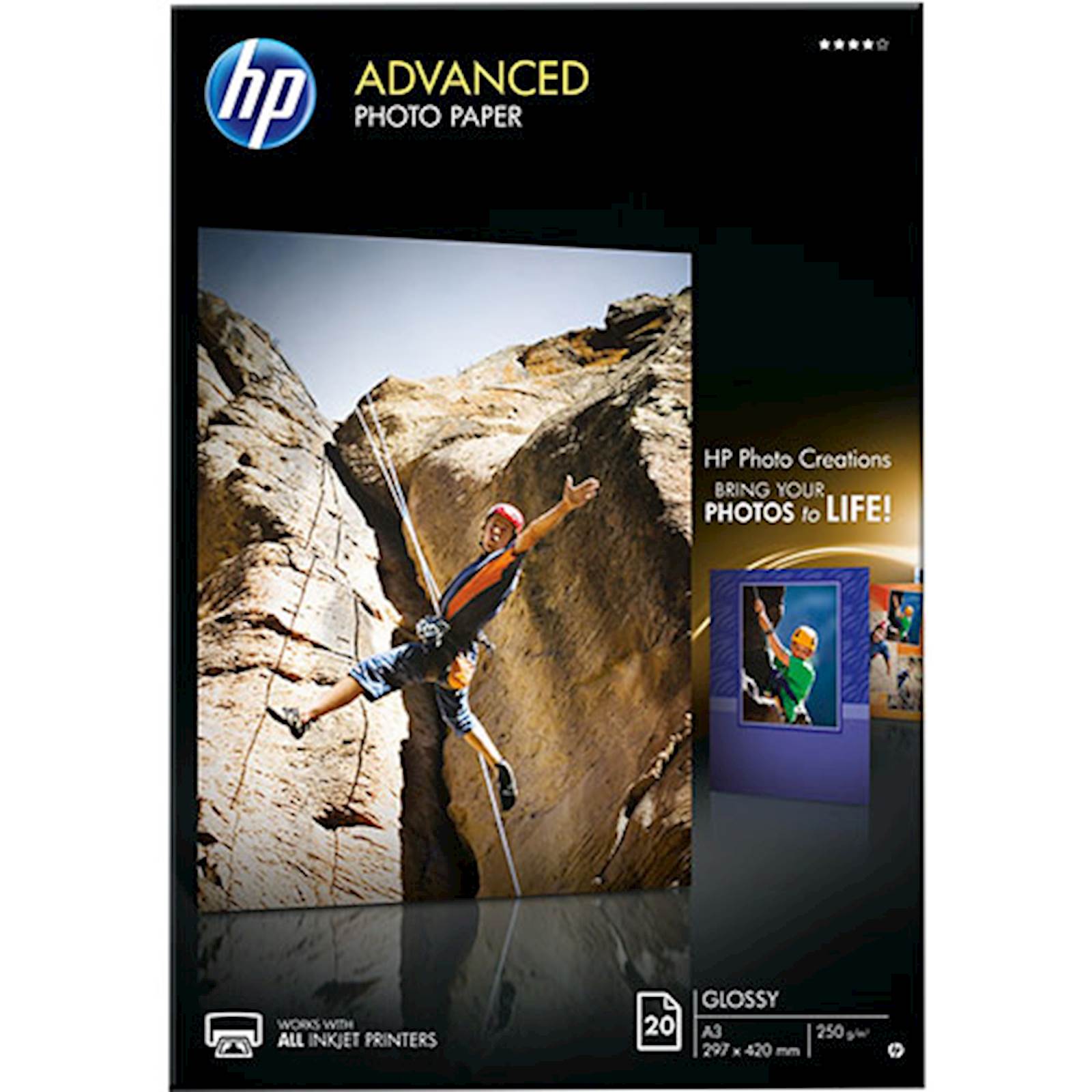 076070 PAPIR HP ADVANCED GLOSSY PHOTO, A3, 20 LISTOV, 250g/m2 - slika 1