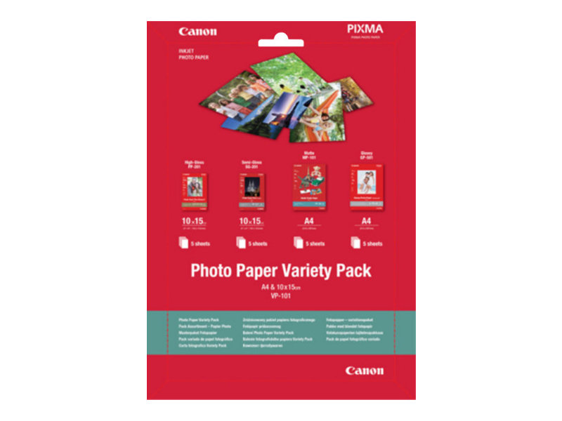12148a70-ab02-40de-a08a-9038585353a8 Canon Variety Pack VP-101 - komplet za fotografski papir - 20 listov - slika 1