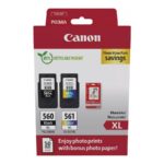 Canon PG-560XL/CL-561XL Photo Value Pack - 2-paket - visok donos - črna, barvna (cianova, škrlatna, rumena) - originalna - sijajna - kartuša s črnilom/komplet za papir