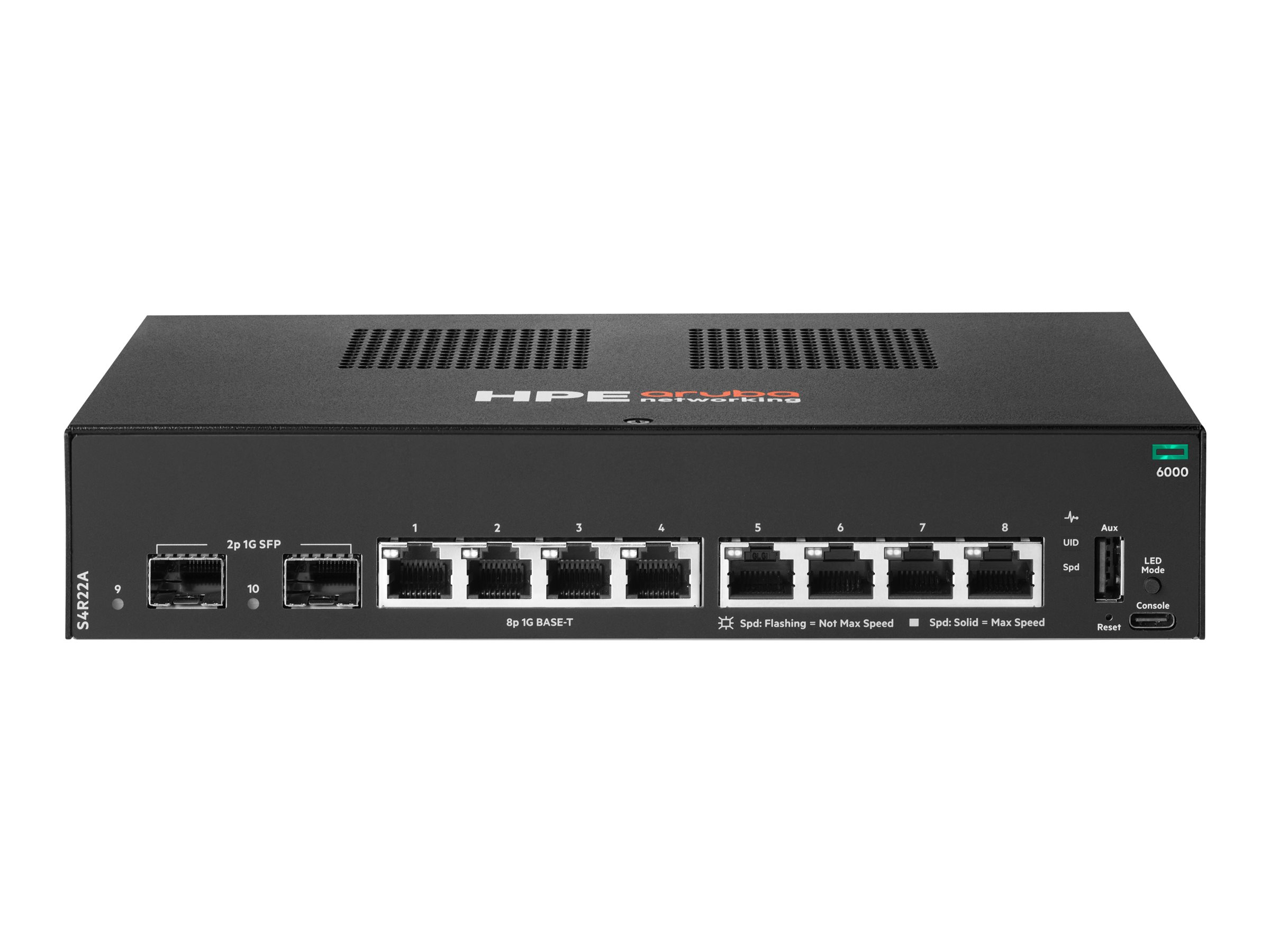 1426323a-f724-4cef-869a-6d842583647f HPE Aruba Networking CX 6000 8p 10M/100M/1G 2p SFP 1G stikalo - stikalo - 8 vrat - upravljano - montaža v rack - slika 1