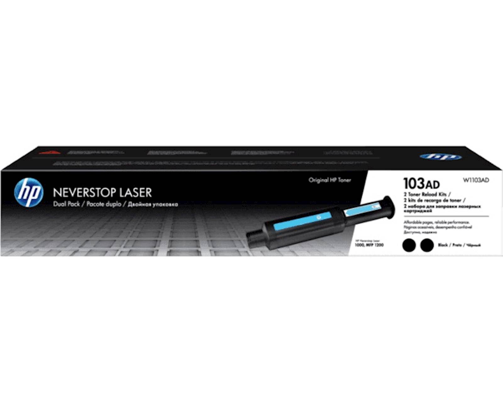 148469 TONER HP 103AD ČRN NEVERSTOP RELOAD KIT ZA NEVERSTOP LASER 1000/MFP 1200 ZA 2 X 2.500 STRANI - slika 1