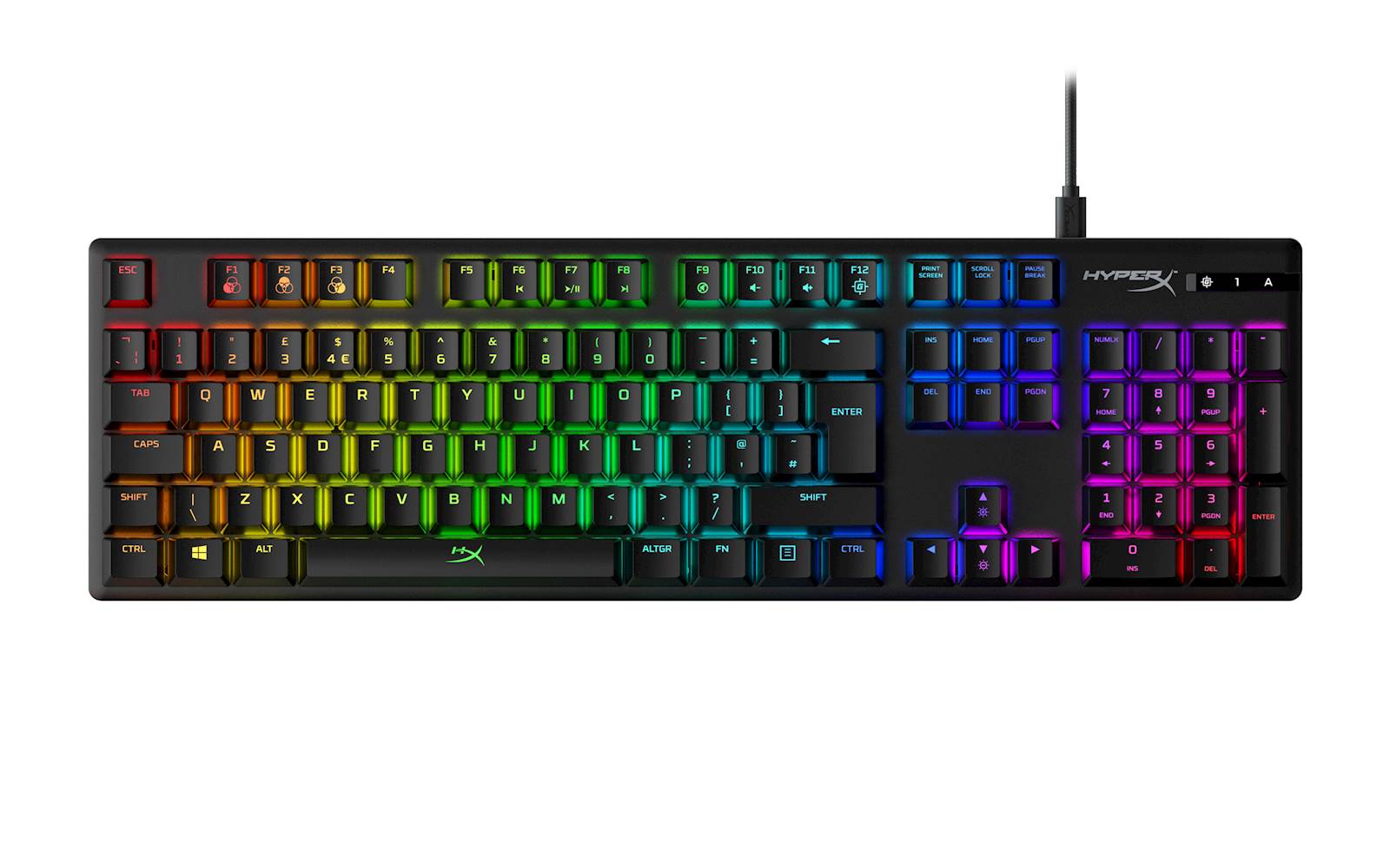 159431 Tipkovnica HP HyperX Alloy Origins RGB, HyperX Red mehanična stikala,format polne velikost - slika 1
