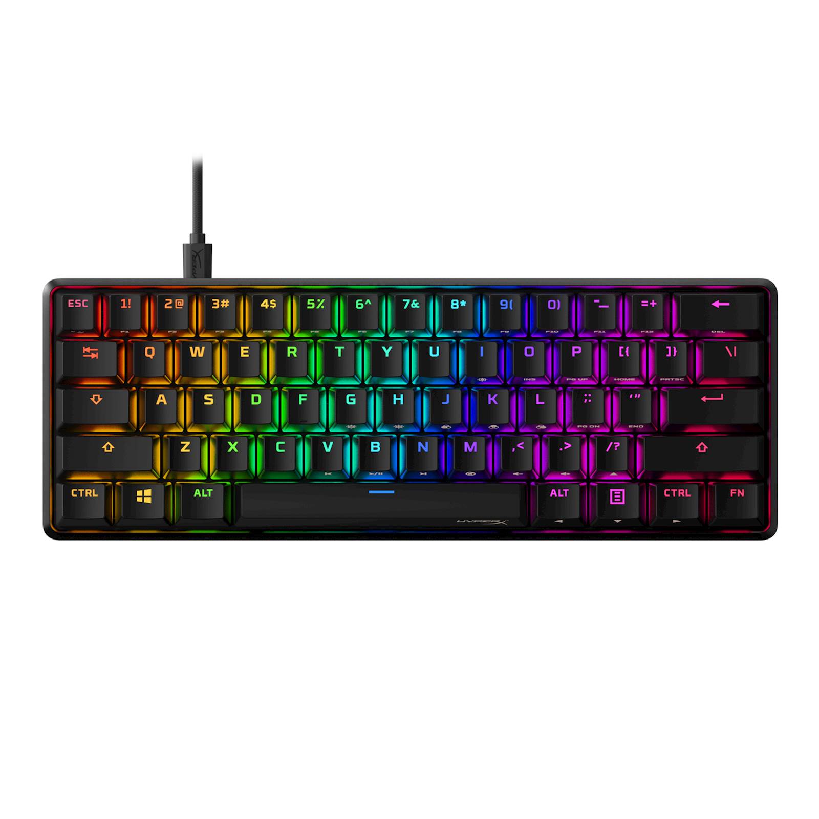 159434 Tipkovnica HP HyperX Alloy Origins 60 RGB, manjši format, mehanična, HyperX Red, linear, US - slika 1