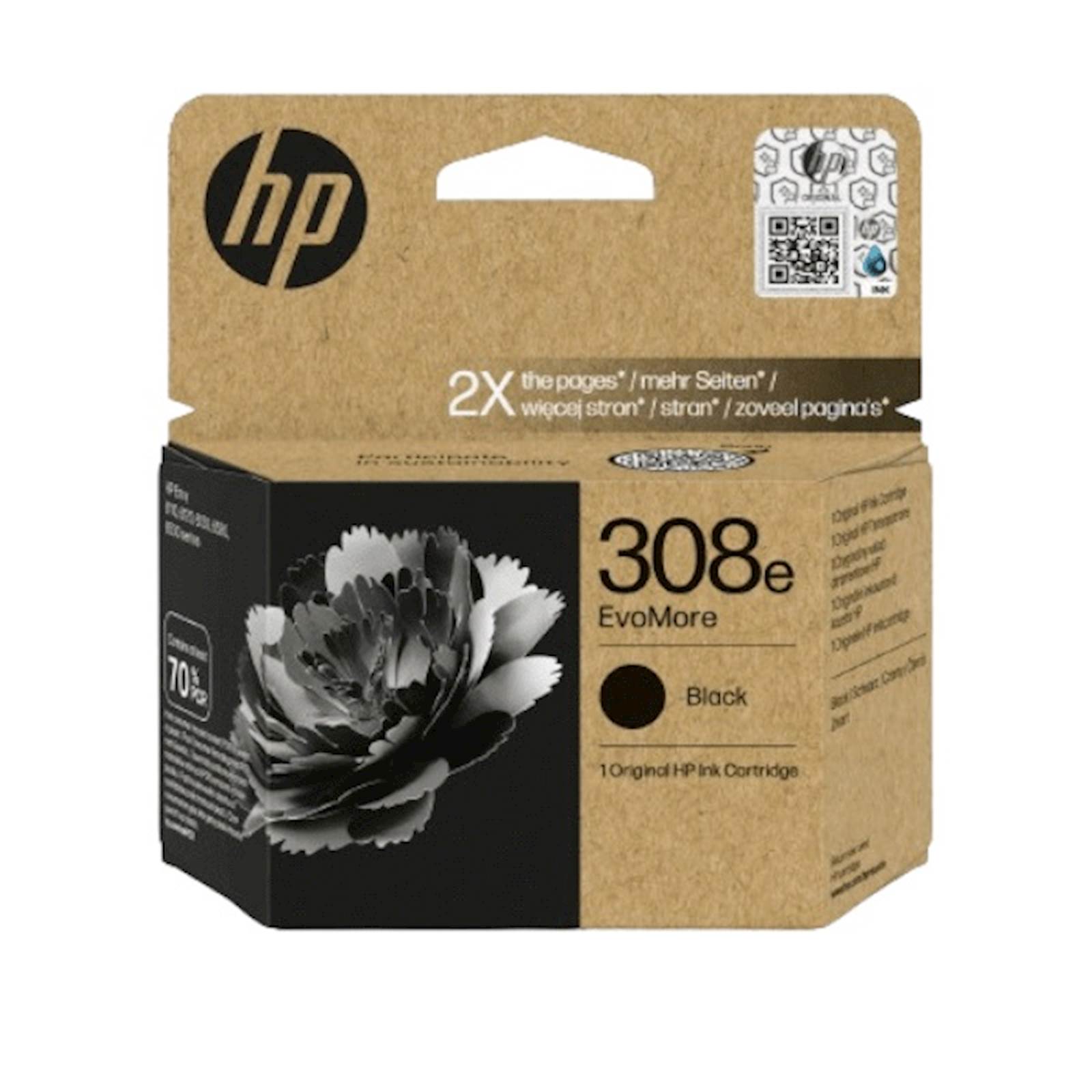 169660 ČRNILO HP ČRNO 308e EvoMore ZA ENVY 6110e/6120e/6122e/6130e/6132e/6520e/6530e/6532e ZA 320 STRANI - slika 1