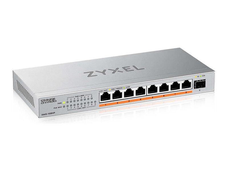 511c0328-11c5-4fc8-8197-c97af9e6e686 Zyxel XMG-100 Series XMG-108HP - stikalo - neupravljano - 8 vrat - neupravljano - slika 1