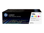 HP 128A - 3-pakiranje - rumena, cian, škrlatna - originalna - LaserJet - kartuša s tonerjem (CF371AM)