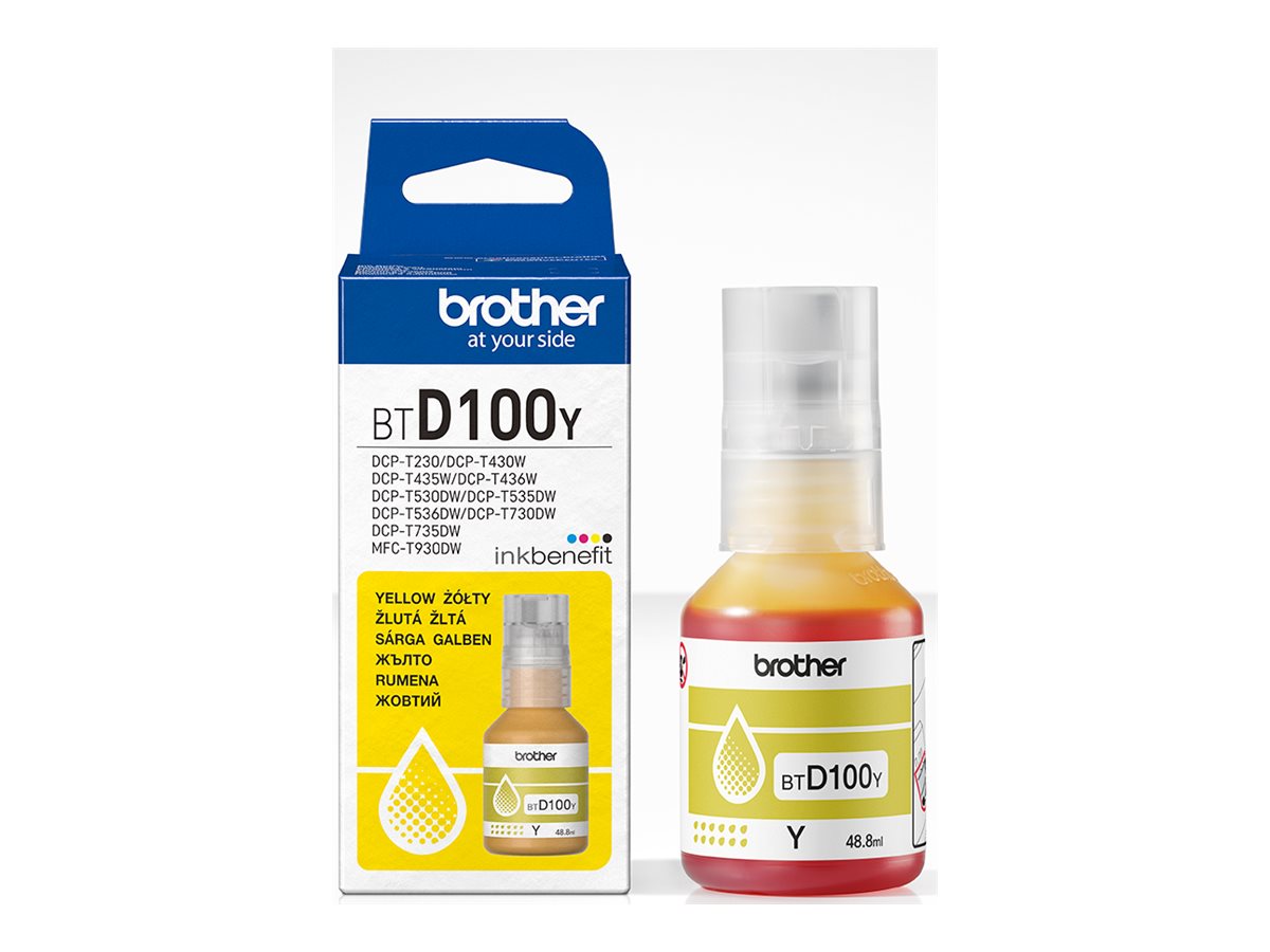 8d19ae5c-b573-4e5a-b36c-890c5f25f553 Brother BTD100Y - visoka zmogljivost - rumena - originalna - polnjenje črnila - slika 1