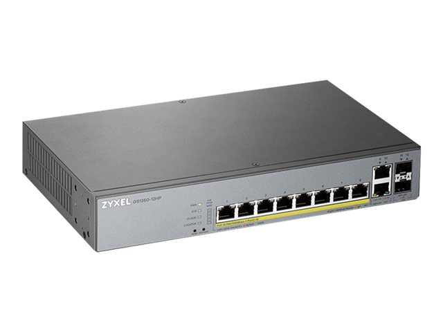 8ff0b047-5377-4c5c-838f-418f38136345 Zyxel GS1350-12HP - stikalo - 8 vrat - pametno - nastavljivo na stojalo - slika 1