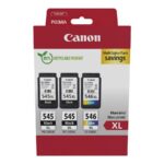 Canon PG-545XL x2 /CL-546XL Multi Pack - 3-pakiranje - High Yield - črna, barvna (cianova, škrlatna, rumena) - originalna - kartuša s črnilom