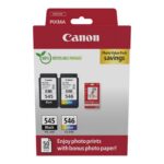 Canon PG-545 / CL-546 Value Pack - 2-pakiranje - črno, barvno (cianova, škrlatna, rumena) - originalno - kartuša s črnilom/komplet za papir
