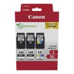 Canon 540L x2/CL-541XL Skupno pakiranje - 3-pakiranje - Visok donos - črna, barvna (cianova, škrlatna, rumena) - originalna - kartuša s črnilom