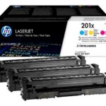 HP 201X - 3-pakiranje - visok donos - rumena, cianova, škrlatna - originalna - LaserJet - kartuša s tonerjem (CF253XM)