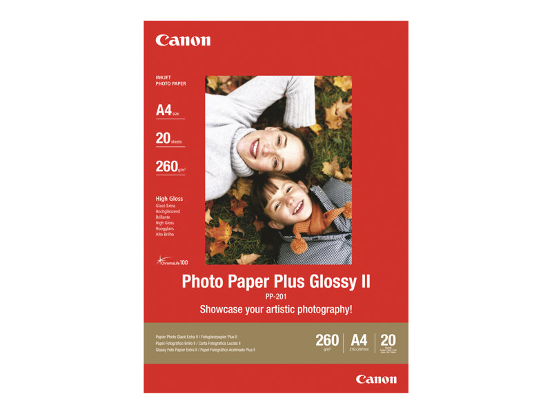 dad8bad9-3c25-492c-9f71-13081f7b0d9b Canon Photo Paper Plus Glossy II PP-201 - fotografski papir - visoko sijajni - 100 listov - 102 x 152 mm - 265 g/m² - slika 1