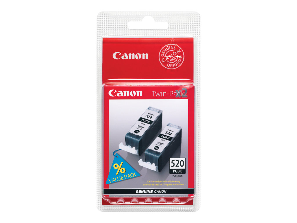 e0711827-535d-4fa3-98f2-58007443f741 Canon PGI-520BK Twin Pack - 2-paket - črna - originalna - črnilni vložek - slika 1
