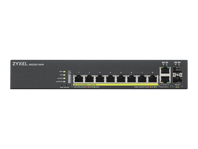 e143b450-4a37-4cb3-813f-8e0e09c74fb8 Zyxel GS2220-10HP - stikalo - 8 vrat - Upravljano - nastavljivo na stojalo - slika 1