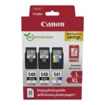 Canon PG-540L x2/CL-541XL Photo Paper Value Pack - 2-paket - črna, barvna (cianova, škrlatna, rumena) - originalno - kartuša s črnilom/komplet za papir
