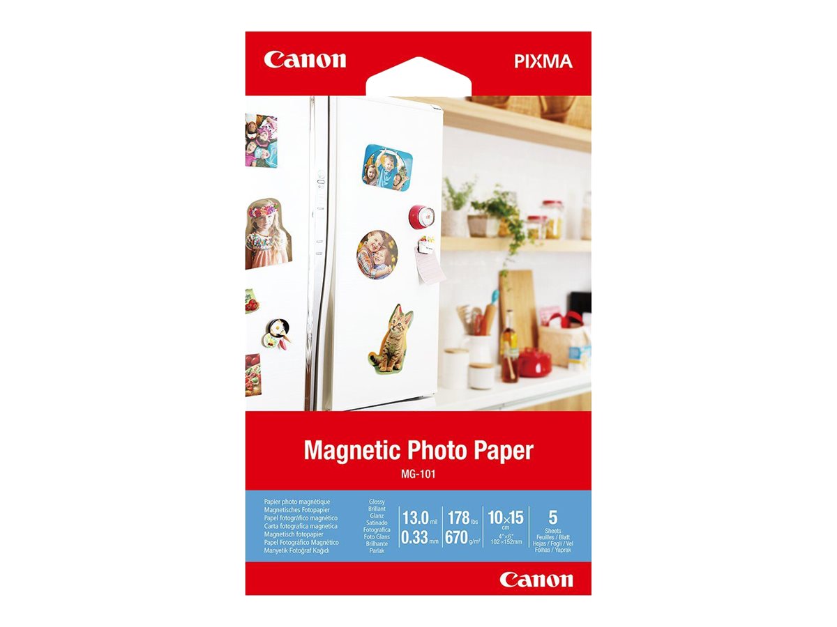 fc903d6e-0dfb-4a35-a0ed-e1a55f98347d Canonovi magnetni fotografski papir MG-101 - magnetni fotografski papir - sijajni - 5 listov - 100 x 150 mm - 670 g/m² - slika 1