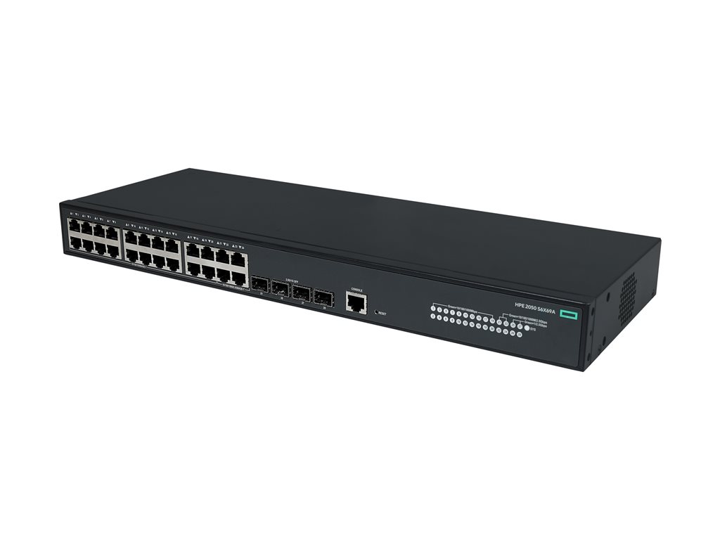 3952f604-44dd-49b9-9450-0df80ae551c7 HPE Omrežje Comware 5050EI 20p 10/100/1000BASE-T 4P Smart Rate 1/2.5GbE 4p SFP 1G/2.5G AC stikalo - stikalo - 20 vrat - upravljano - montaža v rack - slika 1