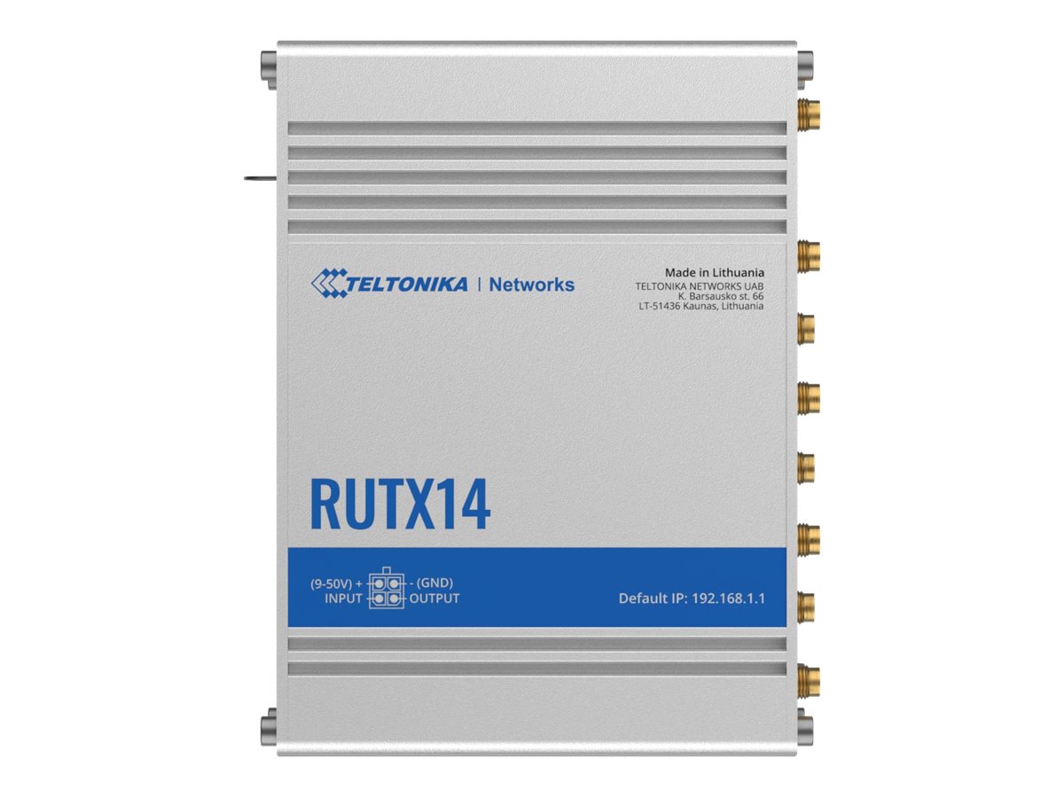 90f46ec5-3705-47eb-a47c-5dbf2bd2a439 Teltonika RUTX14 - brezžični usmerjevalnik - WWAN - Wi-Fi 5, LTE, Bluetooth - 3G - namizje - slika 1