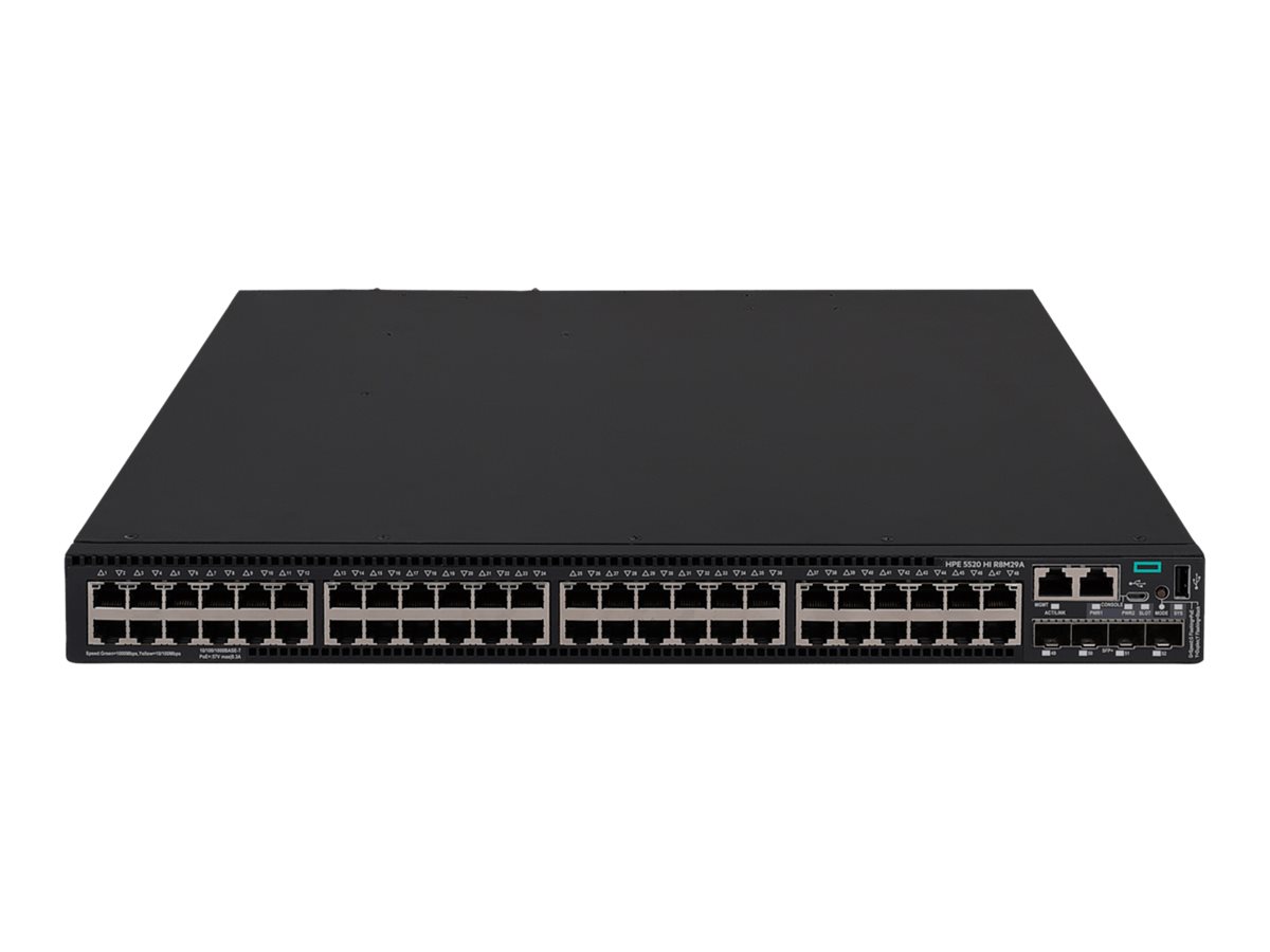 d3e1db66-5773-4062-9854-d80114f12684 HPE FlexNetwork 5520 48G PoE+ 4SFP+ HI 1-režno stikalo - stikalo - 48 vrat - upravljano - mogoče namestiti v omarico - slika 1