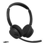 Jabra Evolve3 45 MS Stereo - slušalke - USB-A preko Bluetooth adapterja, USB-C - Microsoft Teams certificiran - Zoom certificiran - z polnilnim stojalom