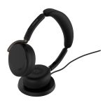 Jabra Evolve3 65 Flex UC - slušalke - USB-A preko Bluetooth adapterja, USB-C - Zoom certificiran - z brezžično polnilno blazinico